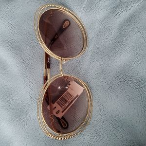 Chloe – Carlina 58mm Round SunglassesGOLD/GRADIE